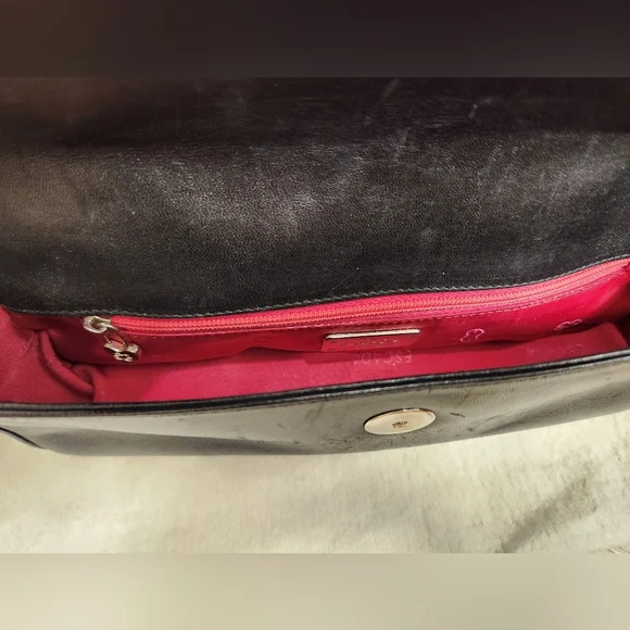 Escada Black Leather Chain Clutch Bag - Picture 6 of 8